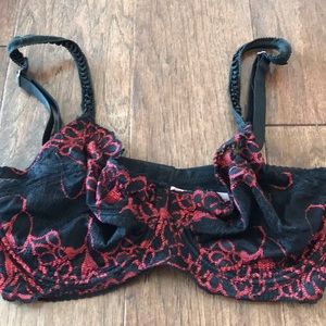 Sophie B bra lace black red 34DD